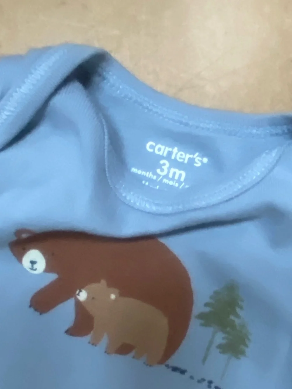 Carter’s Blue Bear Graphic Long-Sleeve Tee Shirt | Infants 3 Months Old